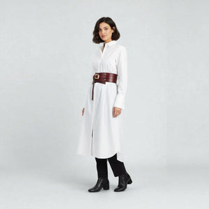 Ceinture large femme en cuir de bovin avec design audacieux