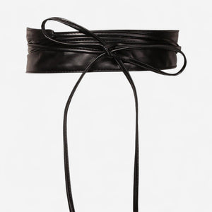 Ceinture large femme avec finition satinée à nouer
