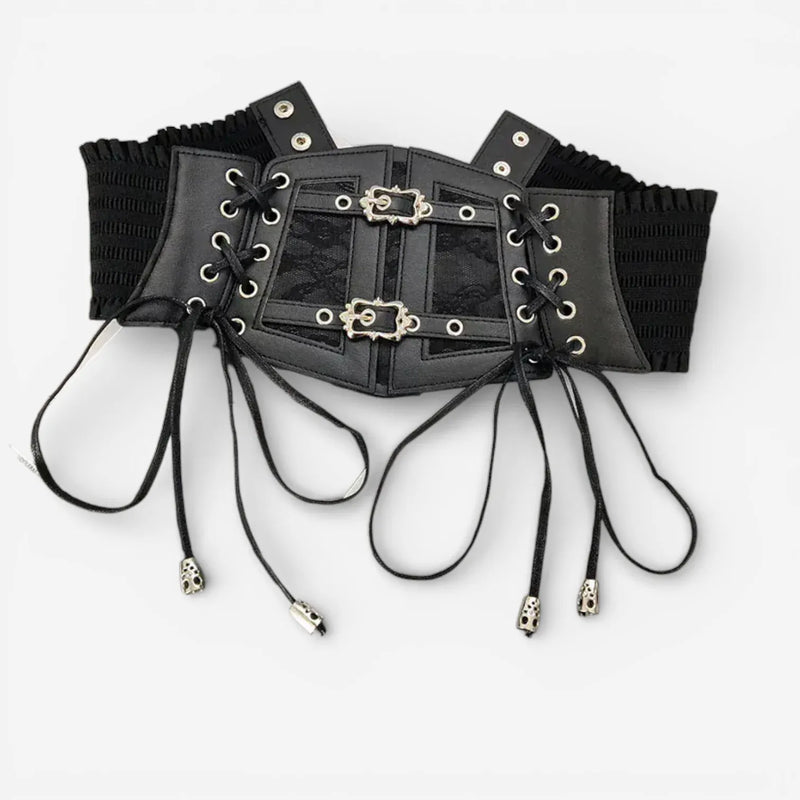 Ceinture pour femme corset simili-cuir ajustement élastique