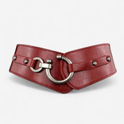 Ceinture large femme à boucle circulaire et finitions soignées