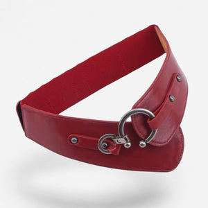 Ceinture large femme à boucle circulaire et finitions soignées