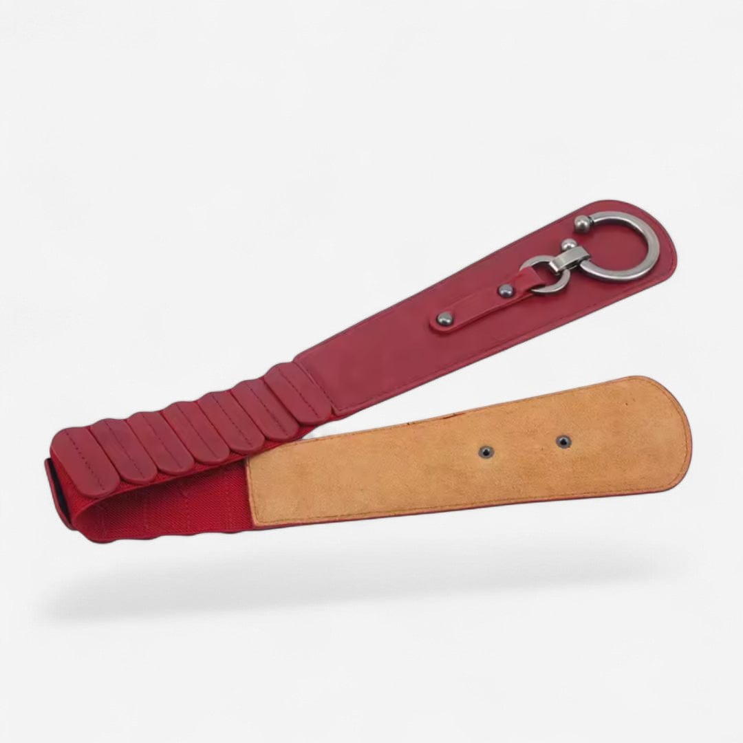 Ceinture large femme à boucle circulaire et finitions soignées