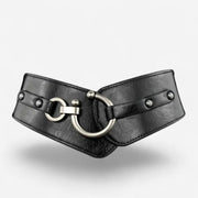 Ceinture large femme à boucle circulaire et finitions soignées