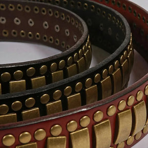 Ceinture luxe homme avec éléments décoratifs dorés