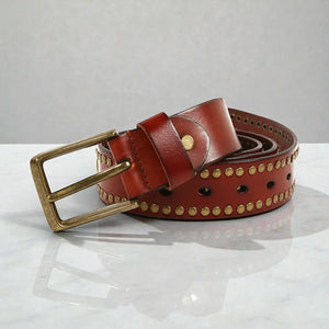 Ceinture luxe homme avec éléments décoratifs dorés