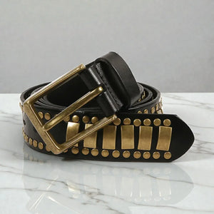 Ceinture luxe homme avec éléments décoratifs dorés