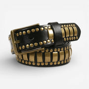 Ceinture luxe homme avec éléments décoratifs dorés