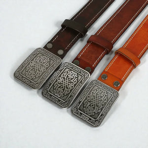 Ceinture luxe homme avec boucle rectangulaire rétro