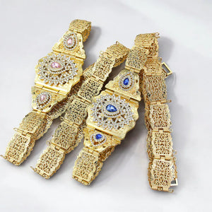 Ceinture pour femme avec pierre décorative et cristaux