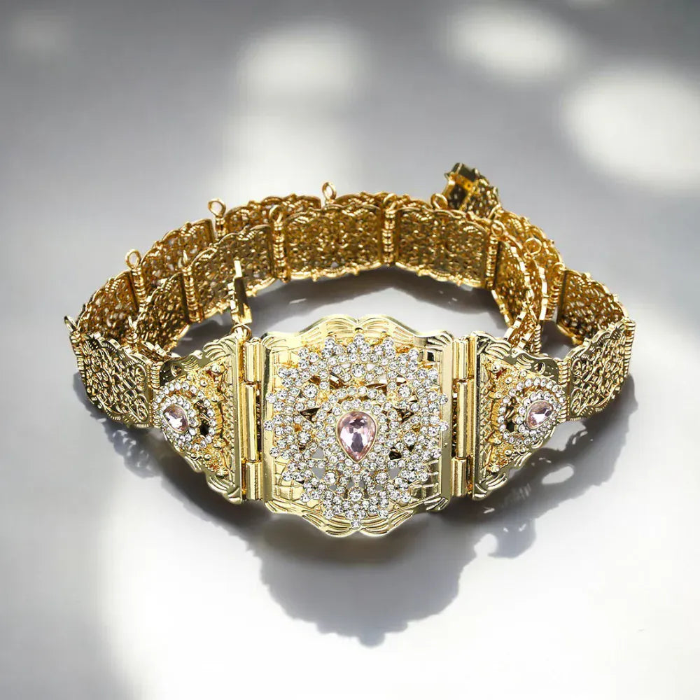 Ceinture pour femme avec pierre décorative et cristaux