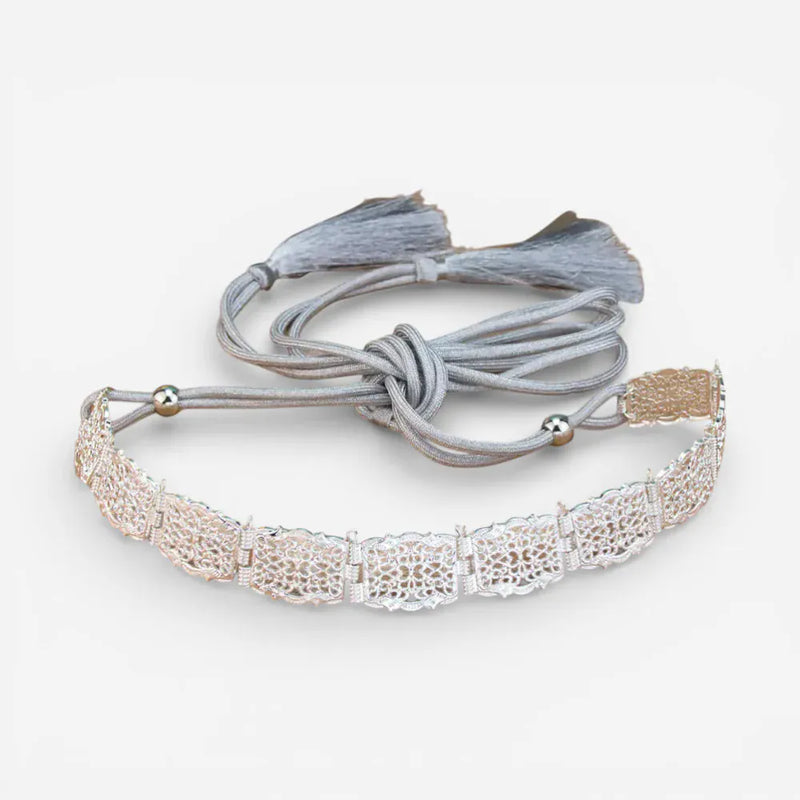 Ceinture caftan femme avec détails scintillants et pompons