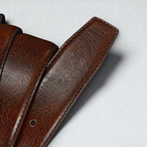 Ceinture marron homme en cuir avec boucle carrée