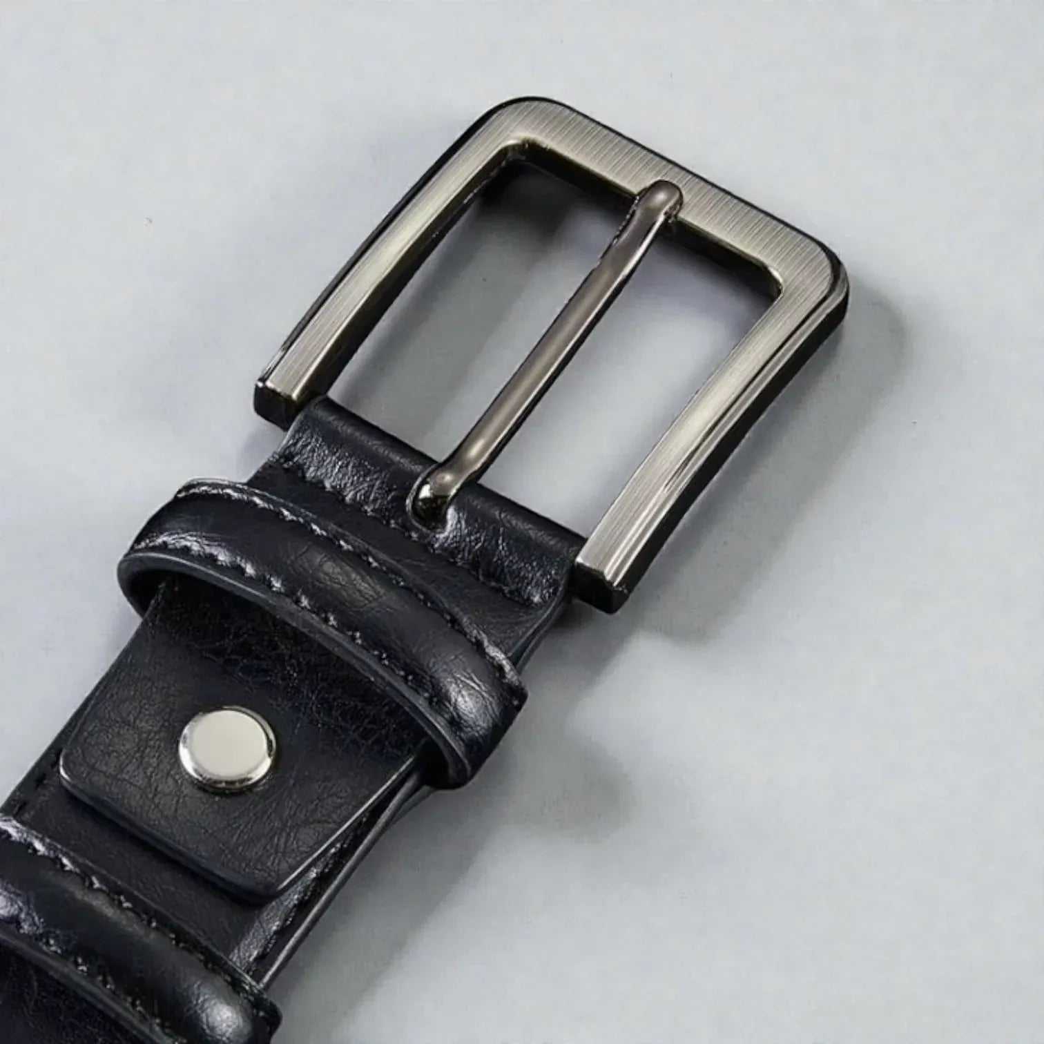 Ceinture marron homme en cuir avec boucle carrée