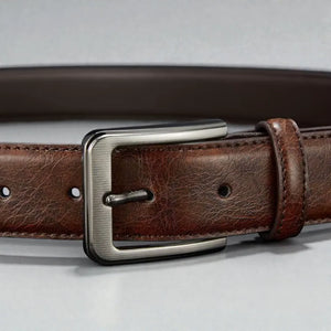 Ceinture marron homme en cuir avec boucle carrée