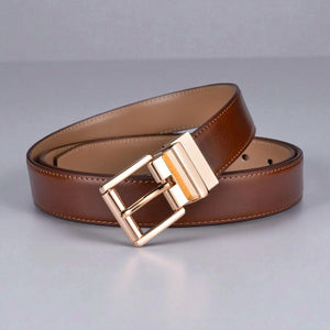 Ceinture réversible homme 2-en-1 avec surface lustrée en cuir