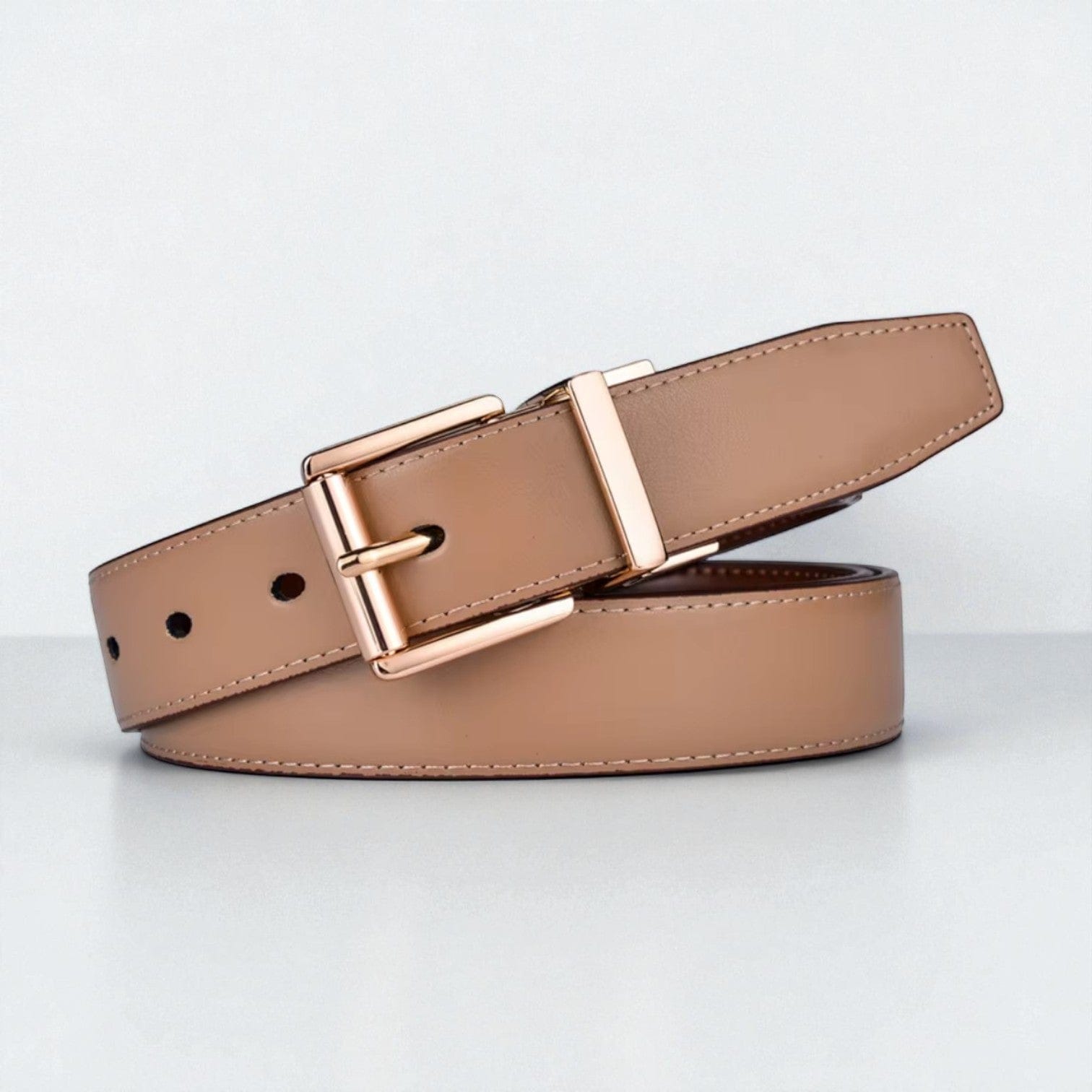 Ceinture réversible homme 2-en-1 avec surface lustrée en cuir