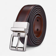 Ceinture réversible homme 2-en-1 avec surface lustrée en cuir