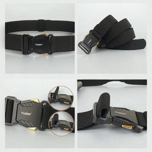 Ceinture tactique homme en matière résistante et boucle à dégagement
