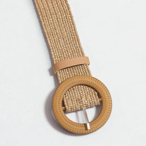 Ceinture tressée femme en fibres naturelles souples