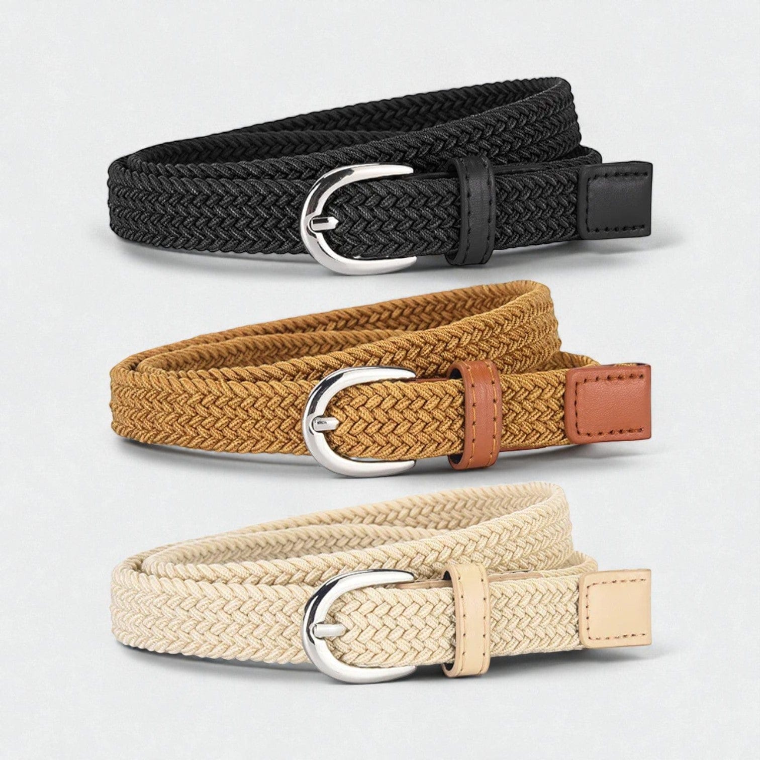 Ceinture tressée femme en tissu souple et design moderne