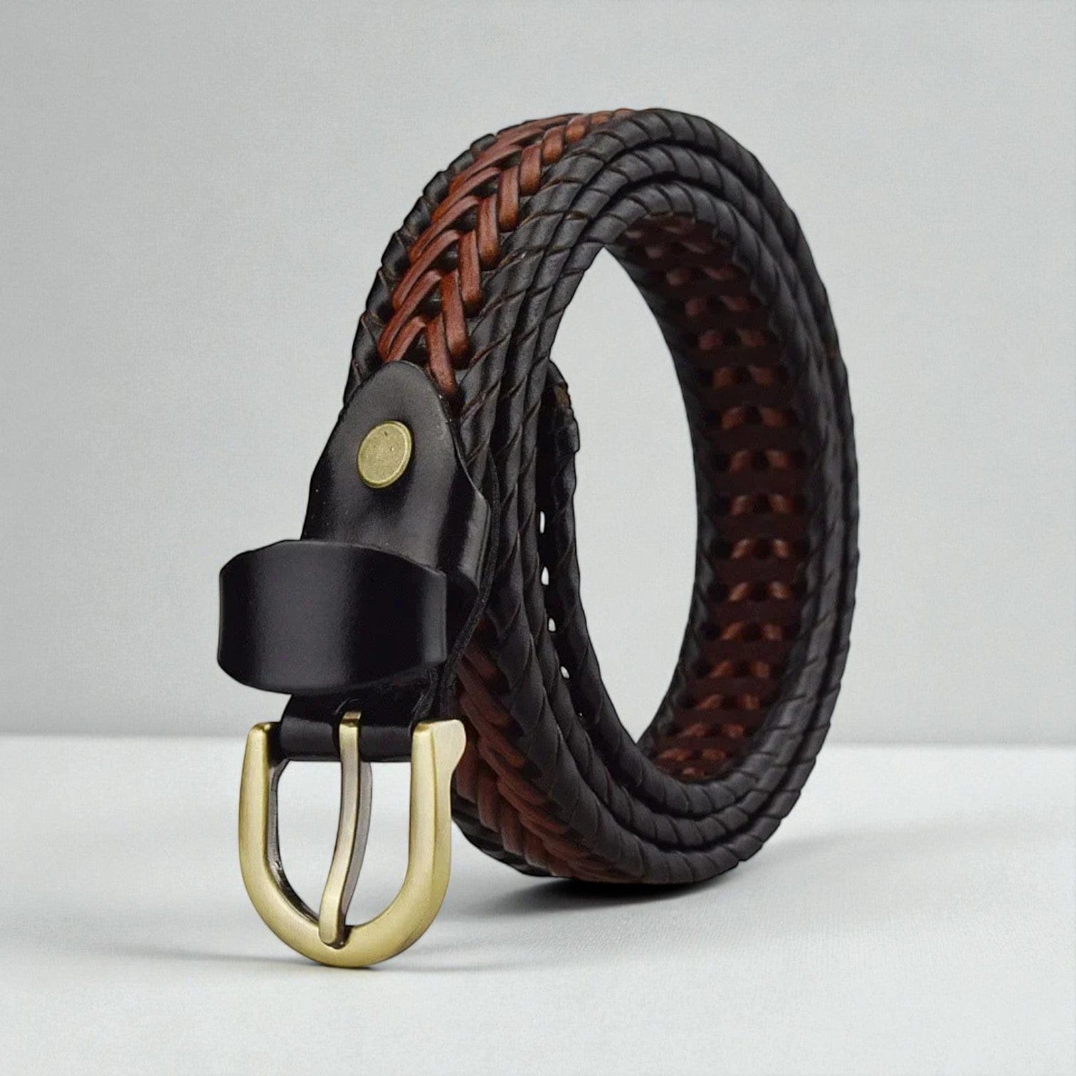 Ceinture tressée femme en cuir au style décontracté chic