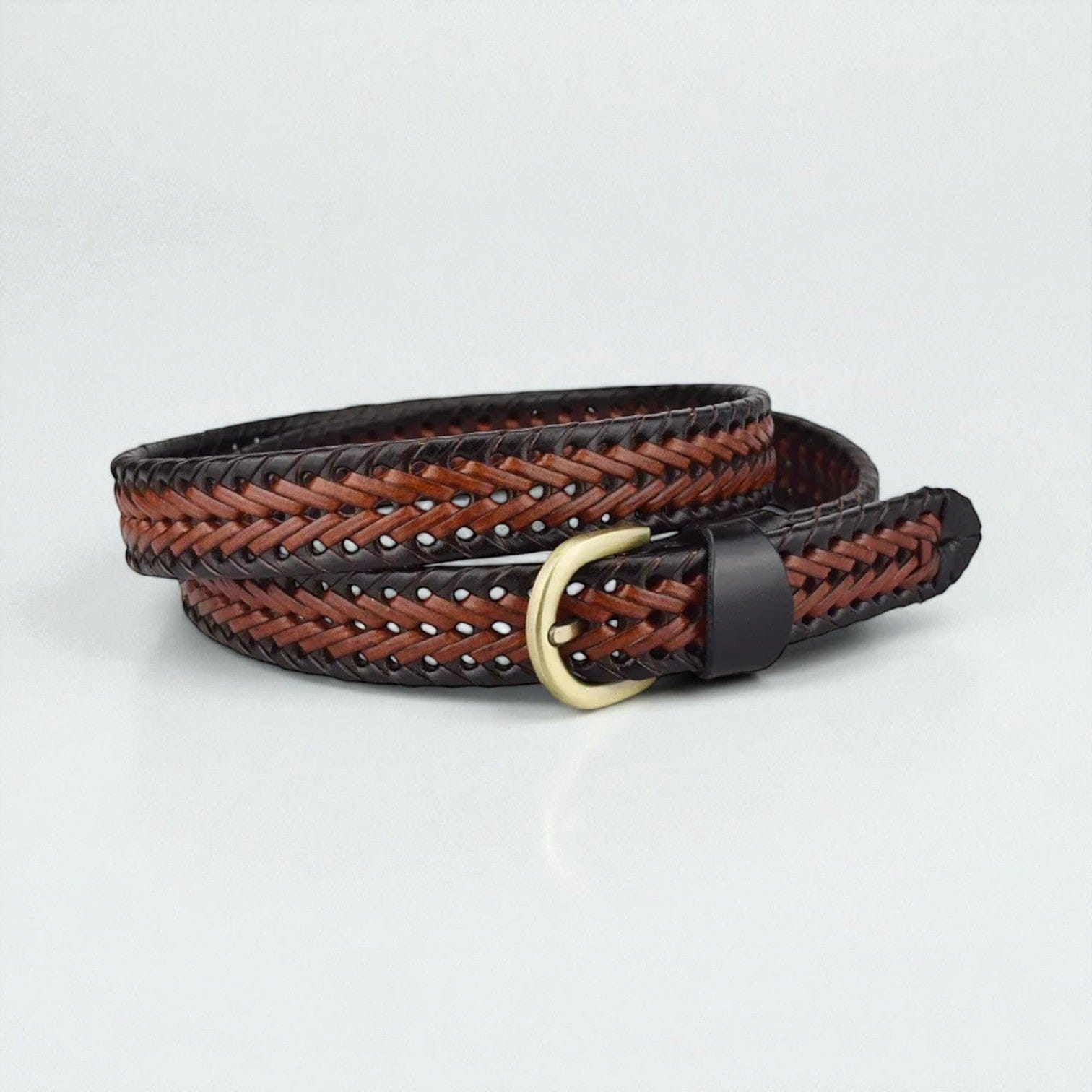 Ceinture tressée femme en cuir au style décontracté chic