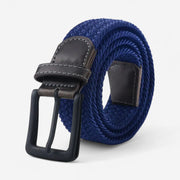 Ceinture tressée homme boucle noire et design raffiné