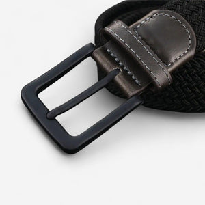 Ceinture tressée homme boucle noire et design raffiné