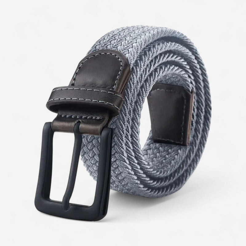 Ceinture tressée homme boucle noire et design raffiné