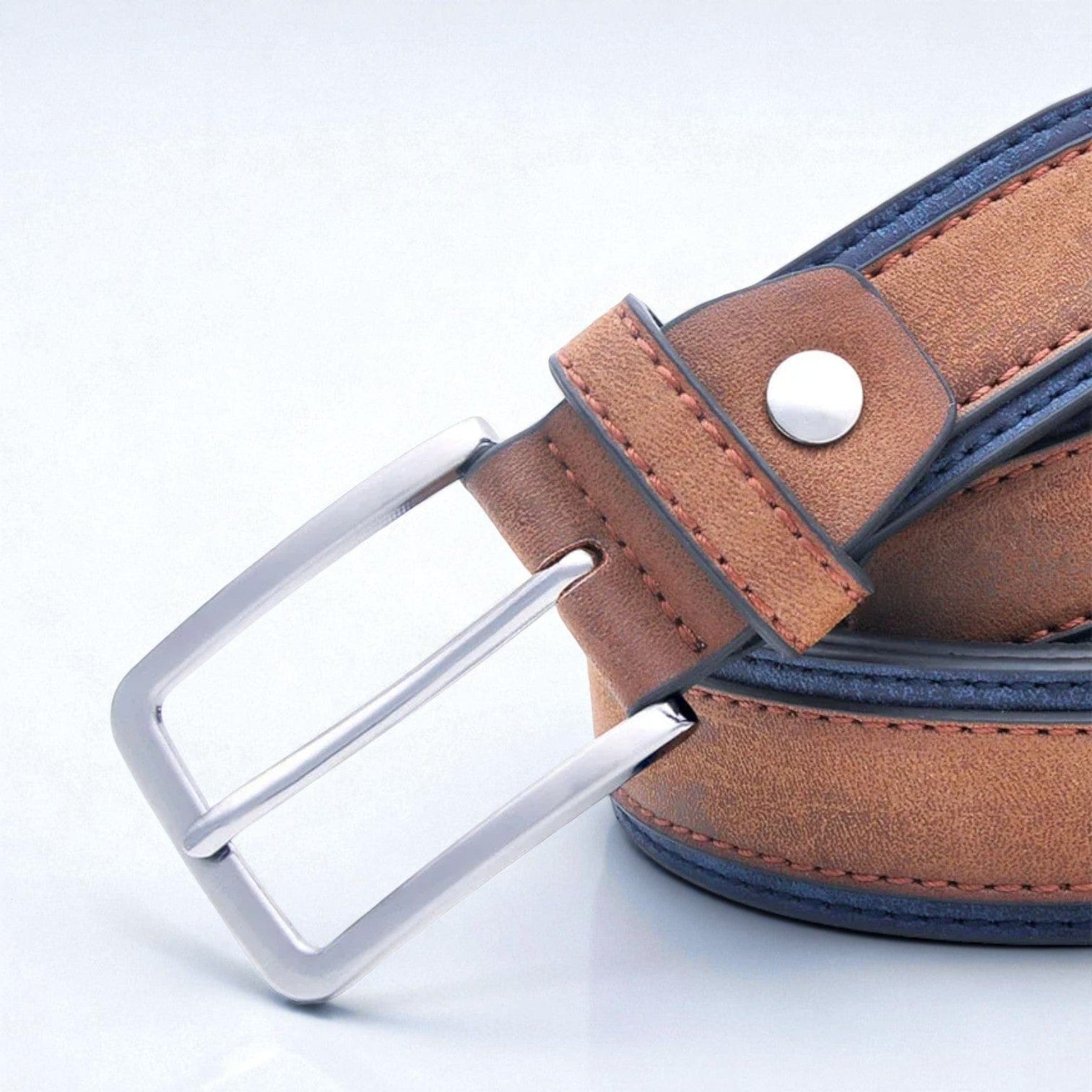 Ceinture unisexe avec finition bicolore et texture douce