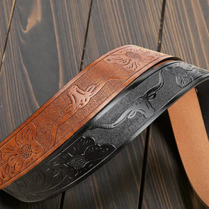 Ceinture Western avec boucle en métal et lanière texturée