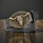 Ceinture Western avec boucle en métal et lanière texturée