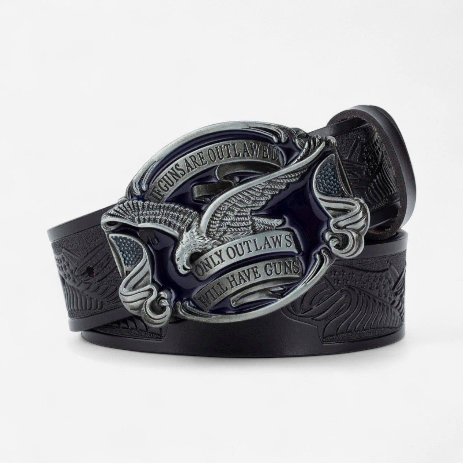 Ceinture Western en cuir avec boucle ornée d'aigle