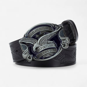 Ceinture Western en cuir avec boucle ornée d'aigle