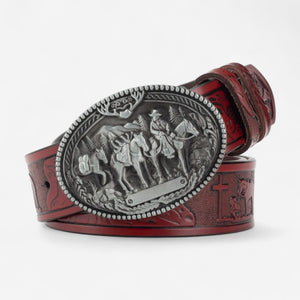 Ceinture western homme avec boucle cowboy et embossage