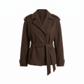 Veste femme cintrée à col à revers - Marron foncé