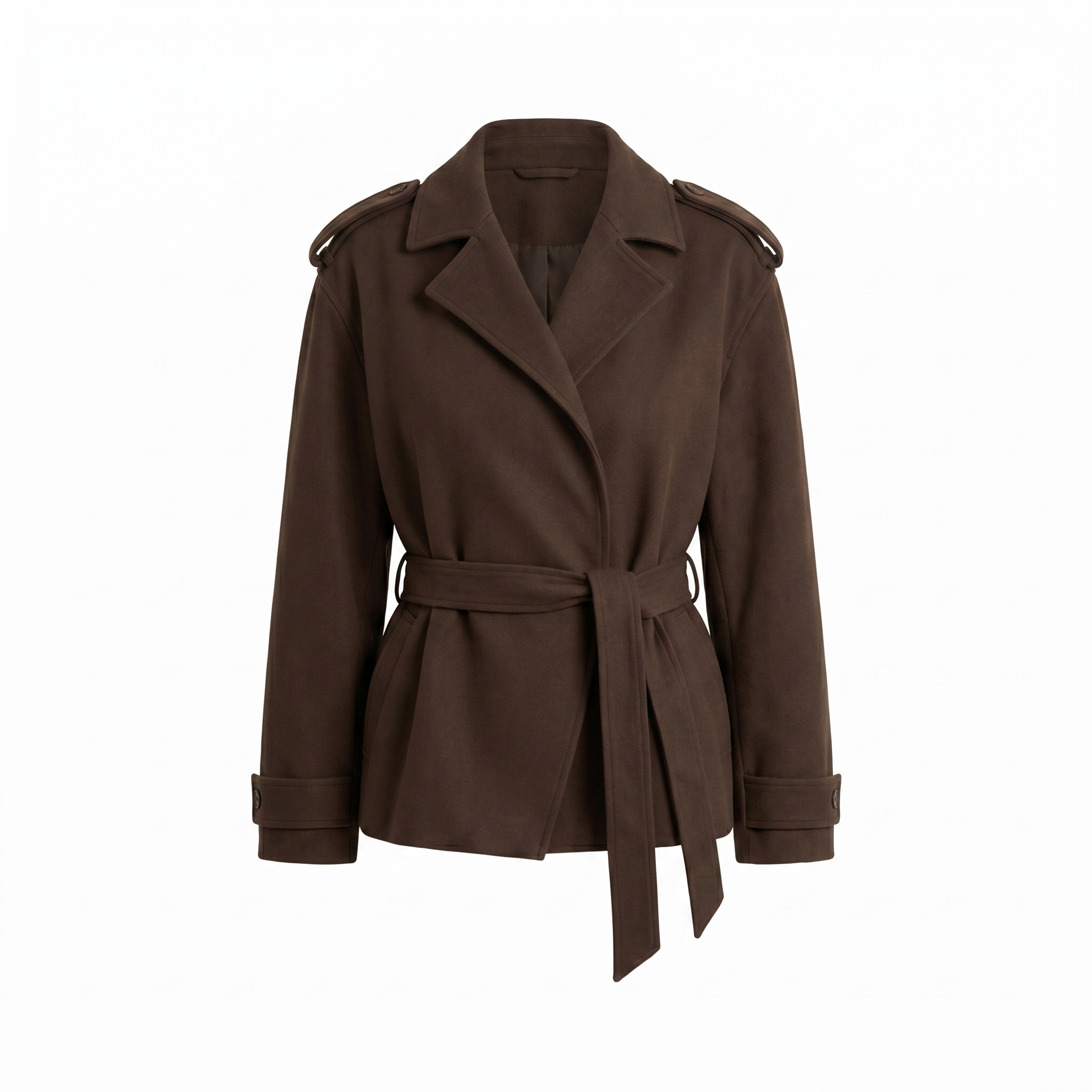 Veste femme cintrée à col à revers - Marron foncé