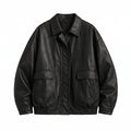 Veste motarde oversize simili cuir noir - packshot