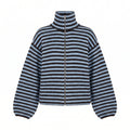 Gilet rayé zippé bleu - packshot