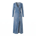 Robe longue jean bleu - packshot