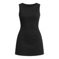 Robe maille sans manches noir - packshot