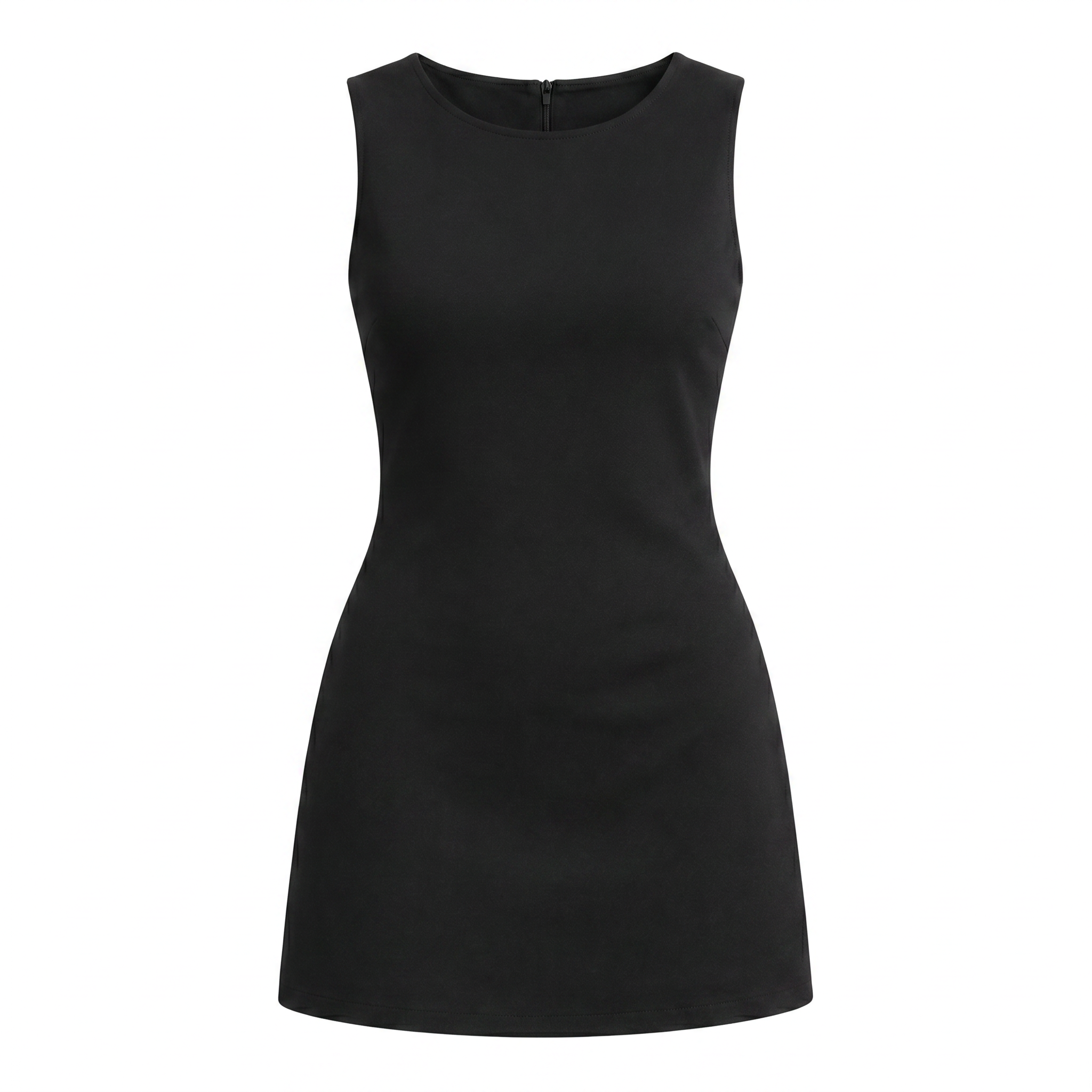 Robe maille sans manches noir - packshot