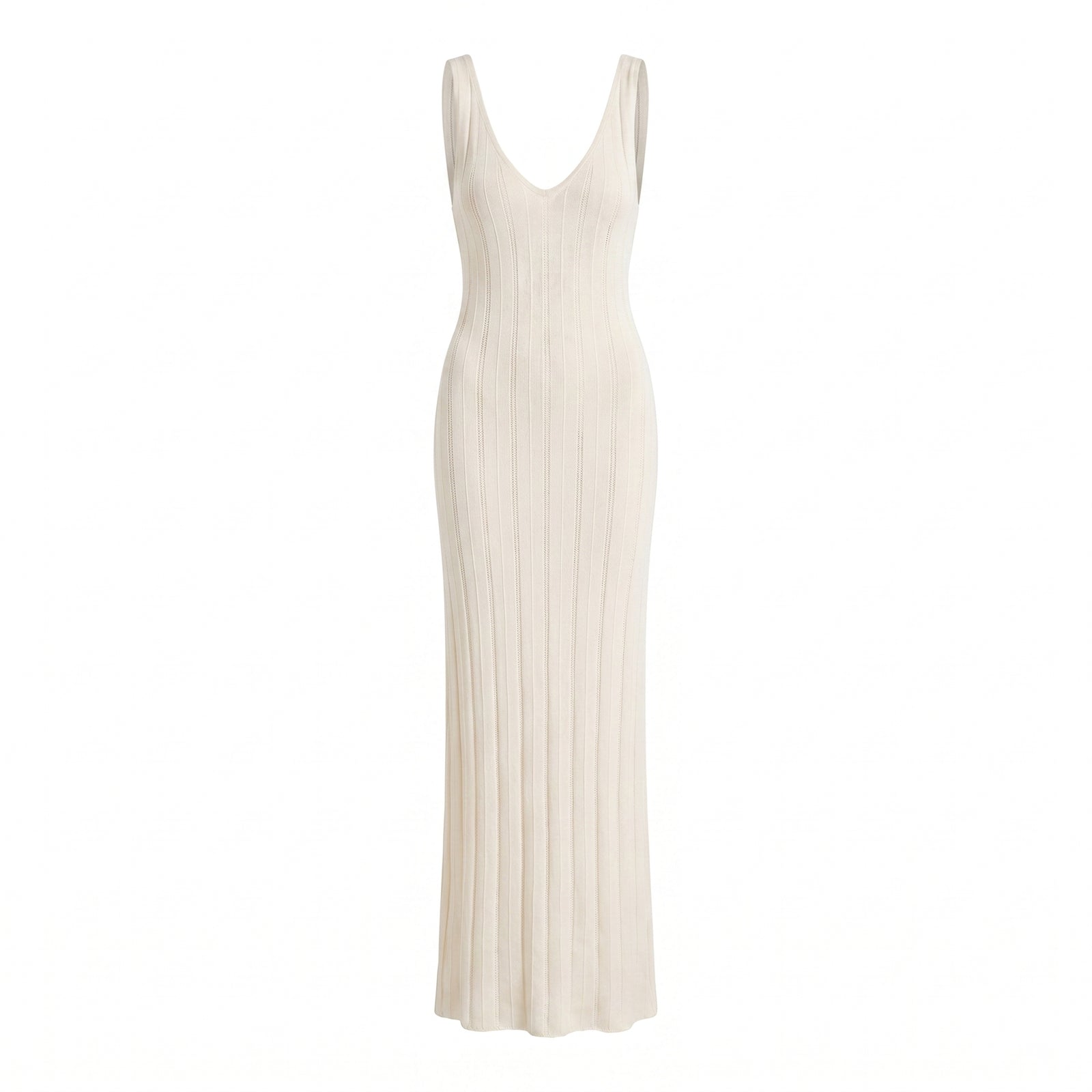 Robe maille dos nu blanc - packshot