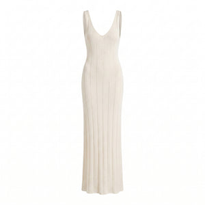Robe maille dos nu blanc - packshot