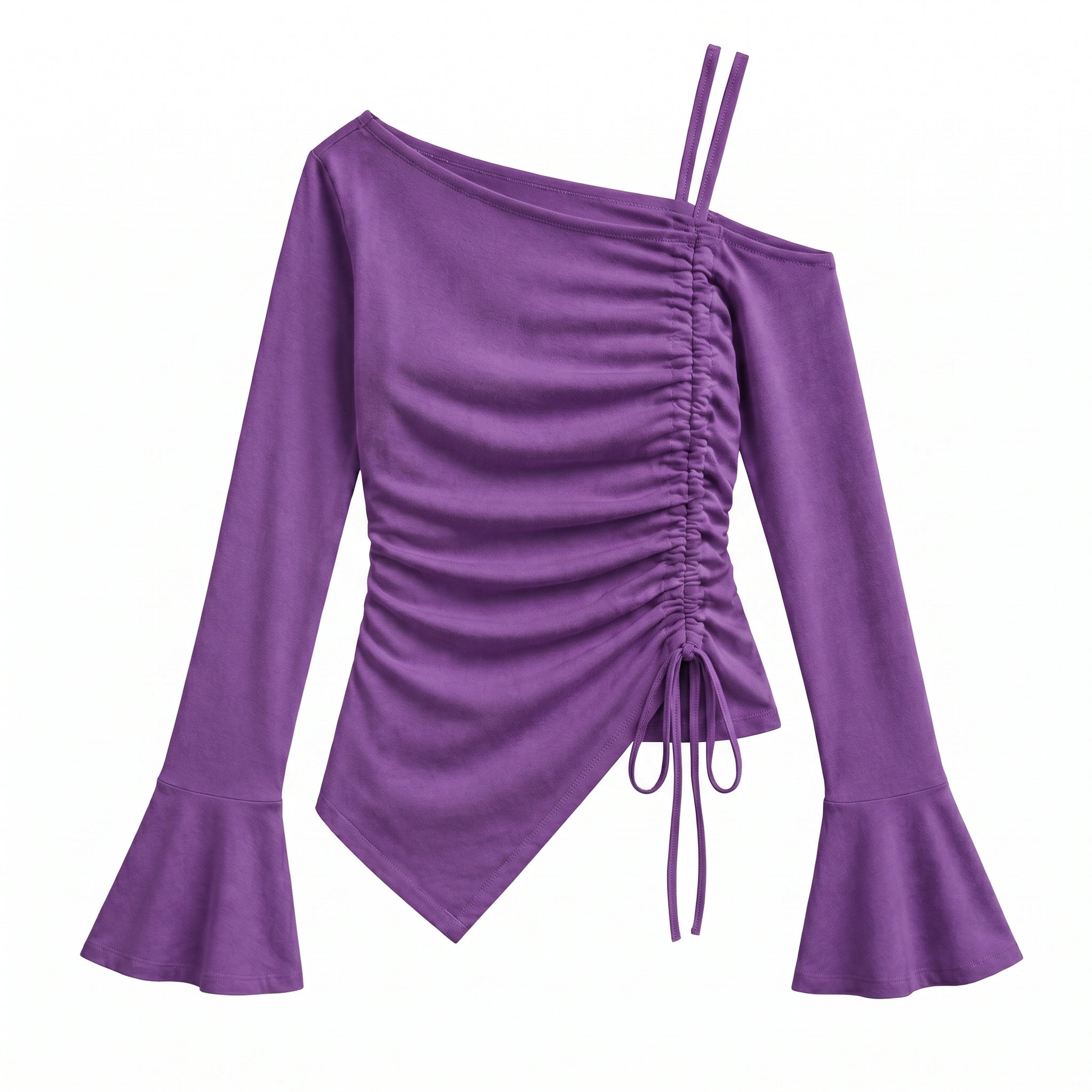 Top épaules dénudées violet - packshot