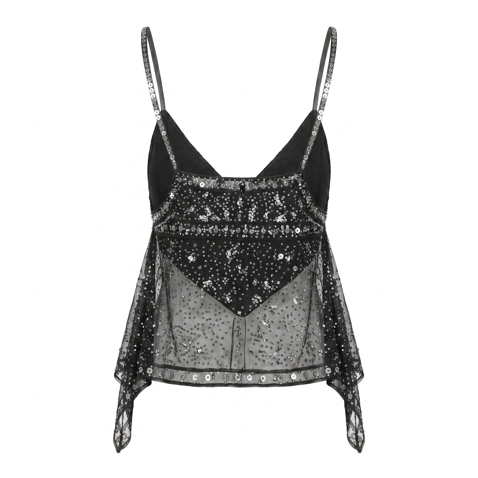 Top paillettes argenté - packshot