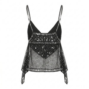 Top paillettes argenté - packshot