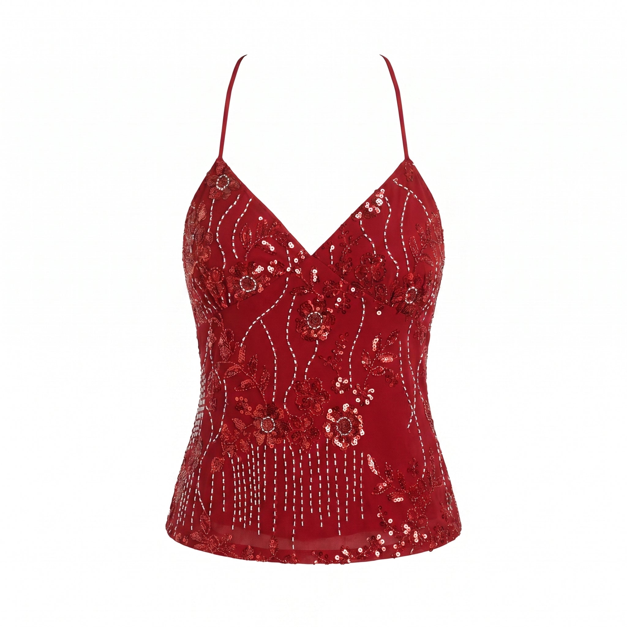 Top sequins Y2K rouge - packshot