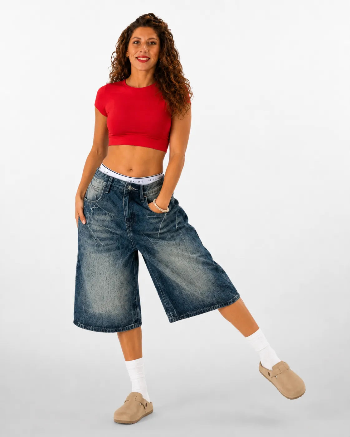 Bermuda ample denim