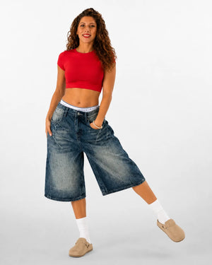 Bermuda ample denim